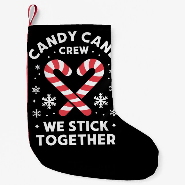 Weihnachts Candy Heart Wir kleben zusammen Kleiner Weihnachtsstrumpf (Vorderseite)