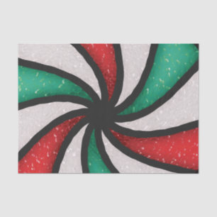 Weihnachts-Candy Peppermint Mint gestettetes Glas Seidenpapier