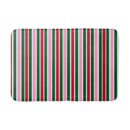 Weihnachts-Candy-Streifen in Rosa Grün und Rot Badematte