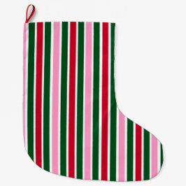 Weihnachts-Candy-Streifen in Rosa Grün und Rot Großer Weihnachtsstrumpf