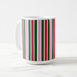 Weihnachts-Candy-Streifen in Rosa Grün und Rot Kaffeetasse