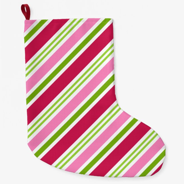 Weihnachts-Candy Stripes-Strumpf Großer Weihnachtsstrumpf (Vorderseite)