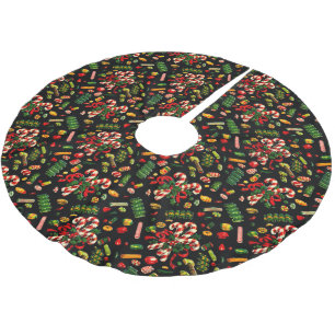 Weihnachts-Candy Tree-Rock Polyester Weihnachtsbaumdecke