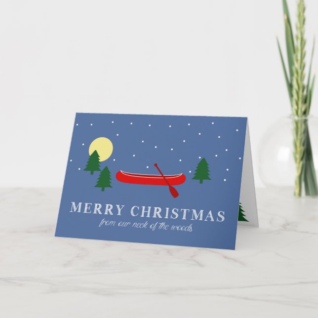 Weihnachts-Canoe-Grußkarte Feiertagskarte (Vorderseite)