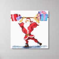 Weihnachts-Canvas Print Bodybuilder Santa mit Gesc