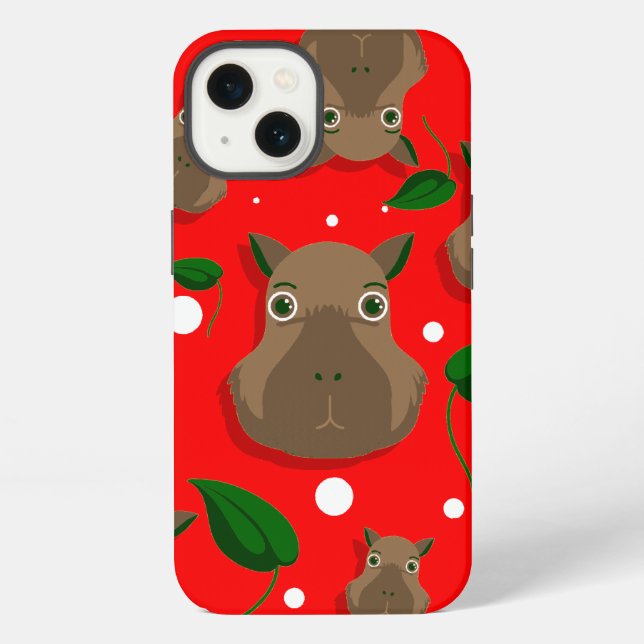 Weihnachts-Capybara iPhone Hülle (Rückseite)