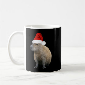 Weihnachts-Capybara-Weihnachtsmannmütze Kaffeetasse