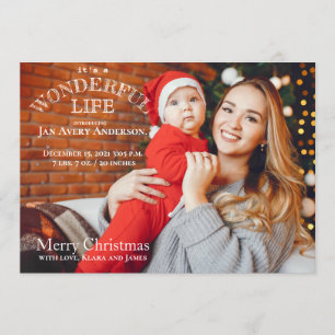 Weihnachts-Card-Baby-Ankündigung Foto Einladung