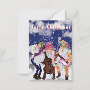 Weihnachts-Card-Happy Gnomes Music Band - Spaß Mitteilungskarte