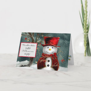 Weihnachts-Card Schneemann kein Ort zum Schnee Feiertagskarte
