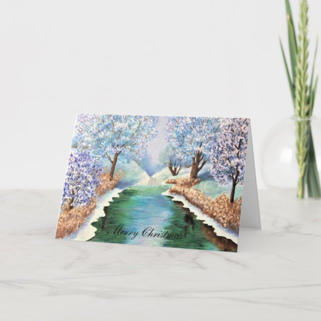 Weihnachts-Card Winterreflektionen. Feiertagskarte (Vorderseite)
