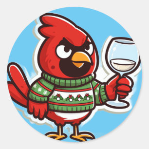 Weihnachts-Cardigan-witzig Runder Aufkleber