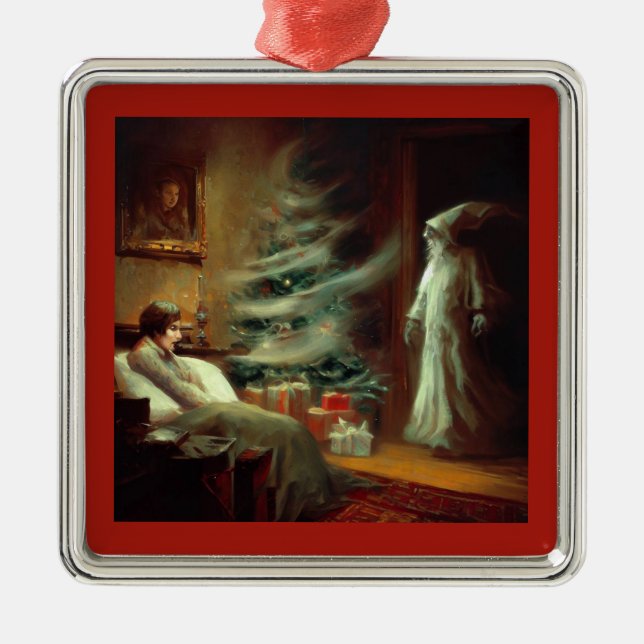 Weihnachts-Carol-Geist der Weihnachtszeit Gegenwar Ornament Aus Metall (Vorne)