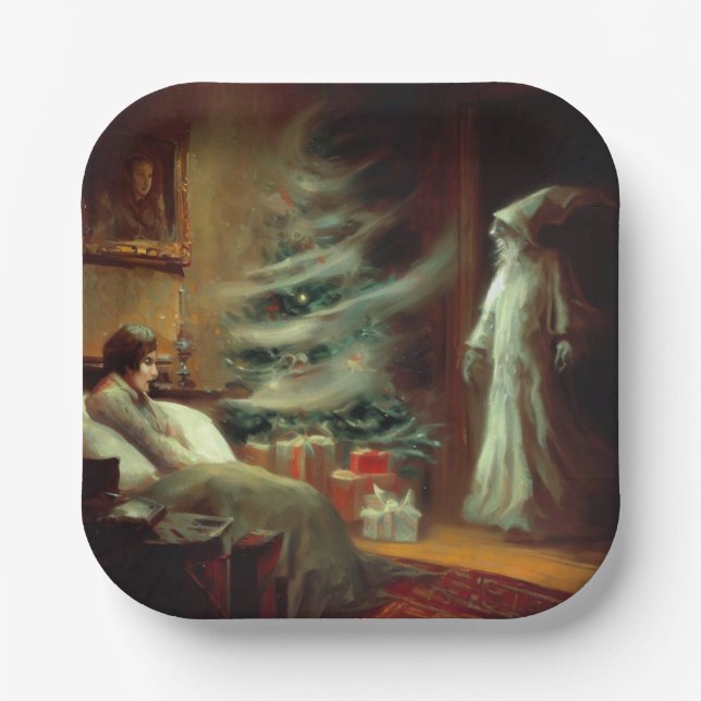 Weihnachts-Carol-Geist der Weihnachtszeit Gegenwar Pappteller (Vorderseite)