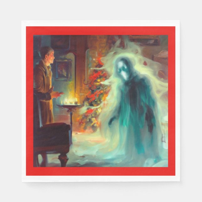 Weihnachts-Carol-Geist der Weihnachtszukunft Serviette (Vorderseite)