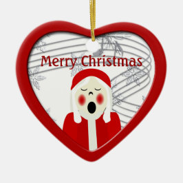 Weihnachts-Caroler-Girl Keramikornament