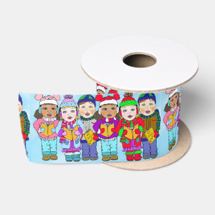 Weihnachts-Carolers Feiertage Satinband