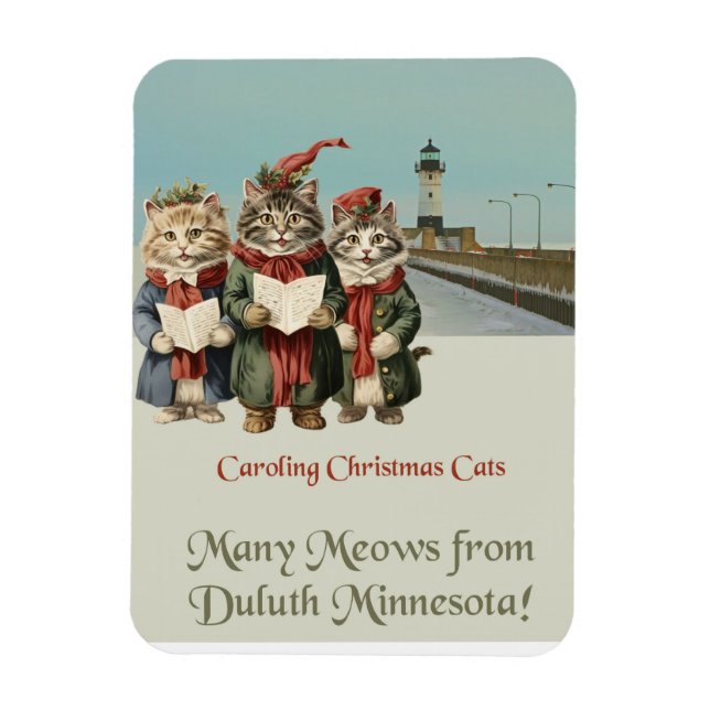 Weihnachts-Caroling Cats Duluth Minnesota Magnet (Vertikal)