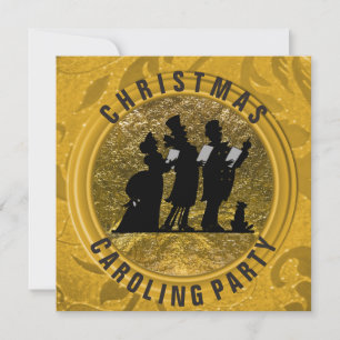Weihnachts-Caroling Elegantes Schwarzes Gold Einladung