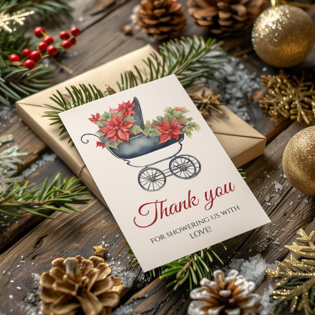 Weihnachts-Carriage Baby-Dusche Danke (Von Creator hochgeladen)