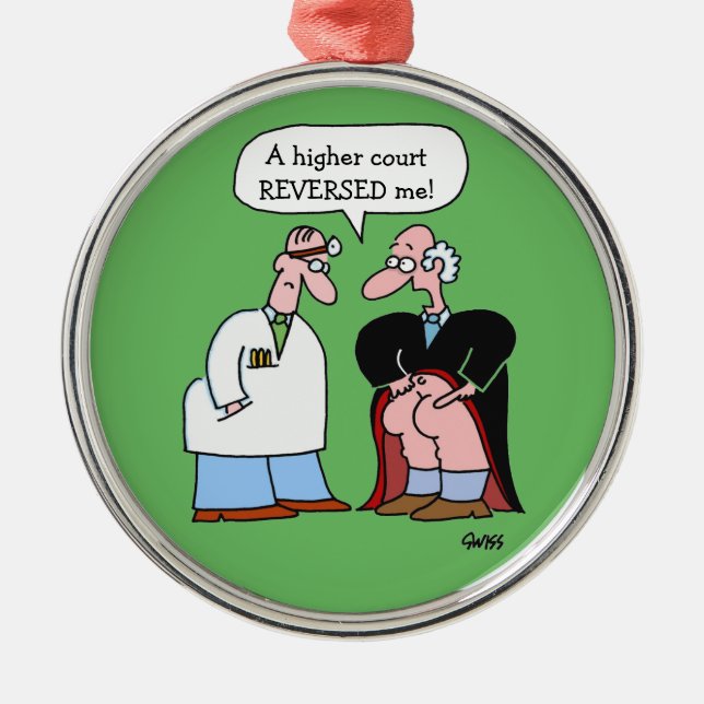 Weihnachts-Cartoon-Anwältin Ornament Aus Metall (Vorne)