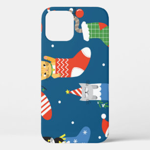 Weihnachts-Cartoon Cats Niedliches Muster Case-Mate iPhone Hülle