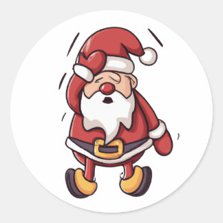 Weihnachts-Cartoon-Charakter - Santa Runder Aufkleber