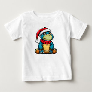 Weihnachts-Cartoon-Dinosaurier Festives Weihnachts Baby T-shirt