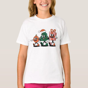 Weihnachts-Cartoon-Figuren Ornament Bäume Kinder T-Shirt