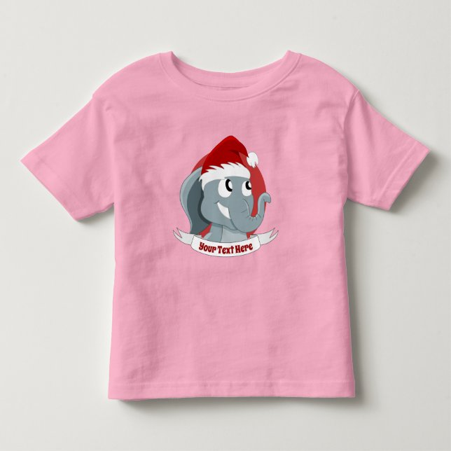 Weihnachts-Cartoon mit einem niedlichen Elefanten- Kleinkind T-shirt (Vorderseite)