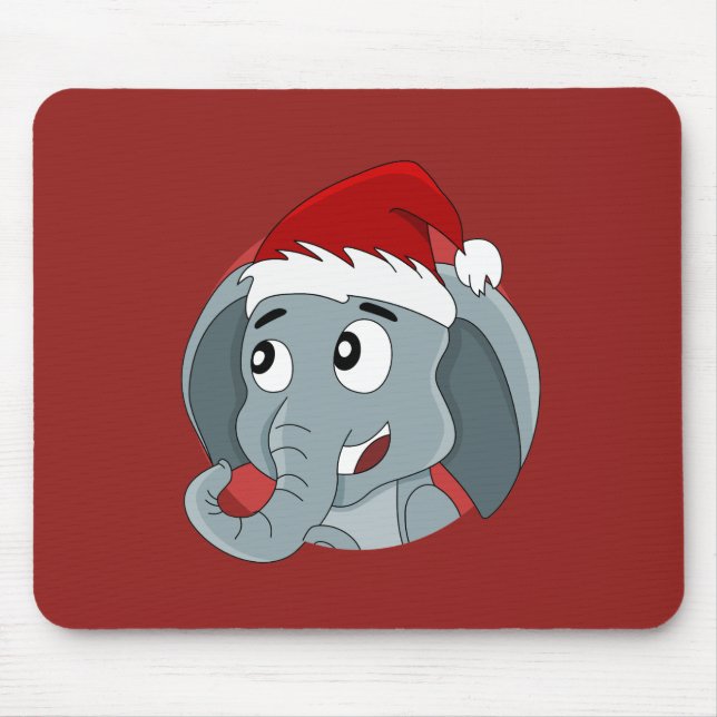 Weihnachts-Cartoon mit einem niedlichen Elefantenm Mousepad (Vorne)