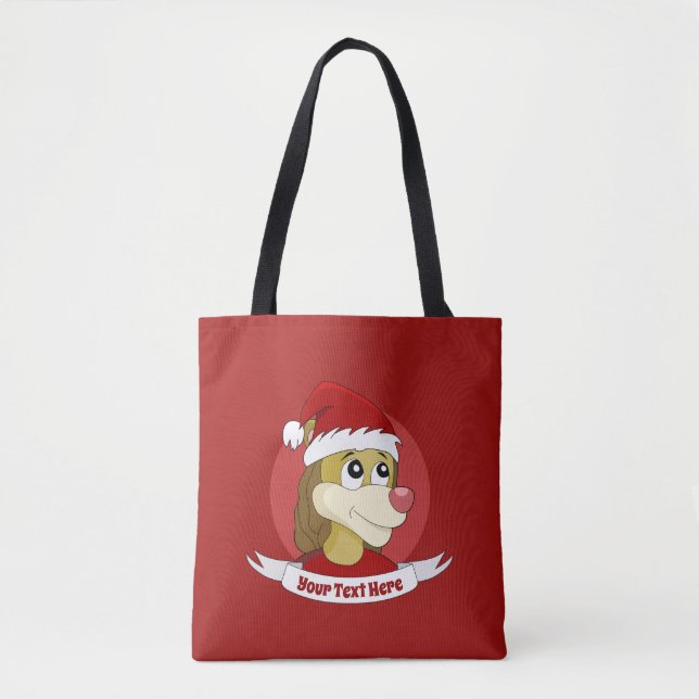 Weihnachts-Cartoon mit einer niedlichen Löwentasch Tasche (Vorderseite)