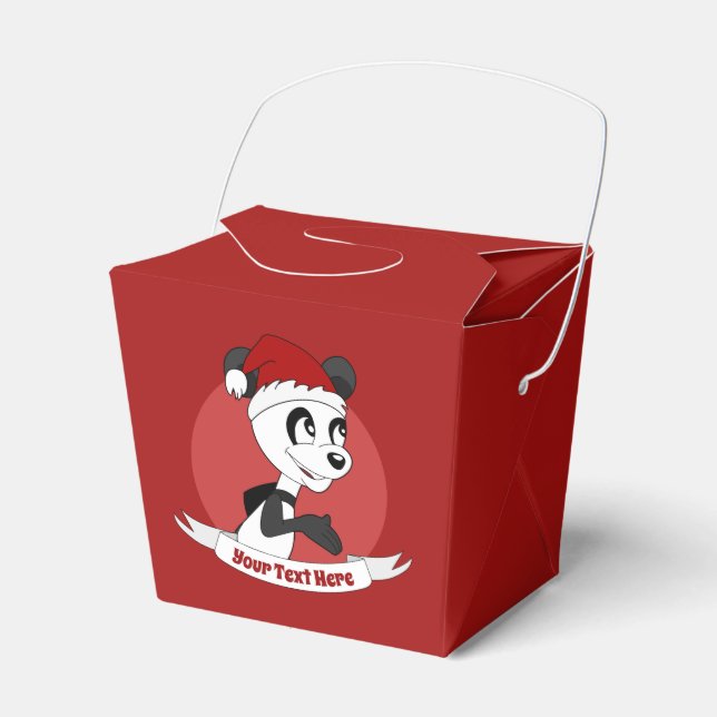 Weihnachts-Cartoon mit niedlichem Panda-Bärengesch Geschenkschachtel (Vorderseite)