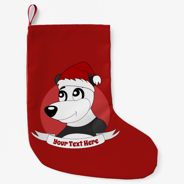 Weihnachts-Cartoon mit niedlichem Panda Kleiner Weihnachtsstrumpf (Vorderseite)