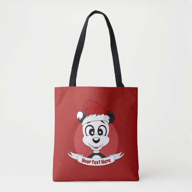Weihnachts-Cartoon mit niedlichem Pandabär Totasch Tasche (Vorderseite)