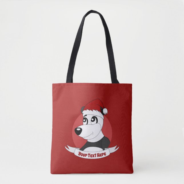 Weihnachts-Cartoon mit niedlichem Pandabär Totasch Tasche (Vorderseite)