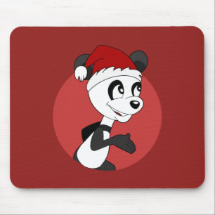 Weihnachts-Cartoon mit niedlichem Pandabärmchen Mousepad