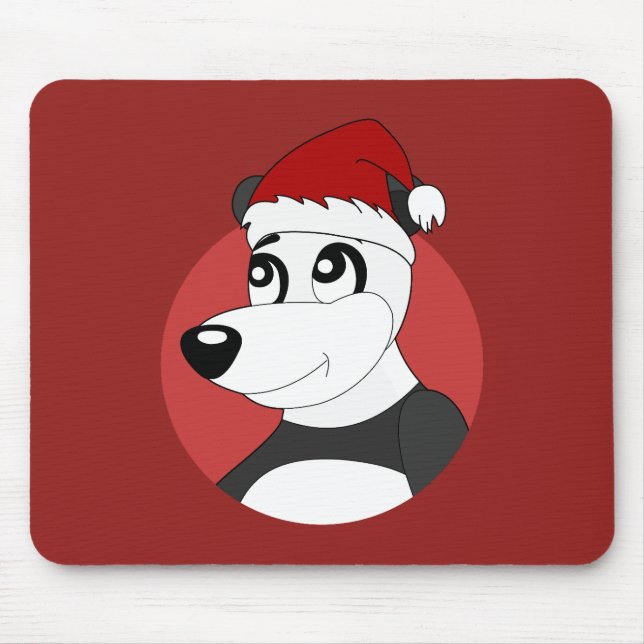 Weihnachts-Cartoon mit niedlichem Pandabärmchen Mousepad (Vorne)