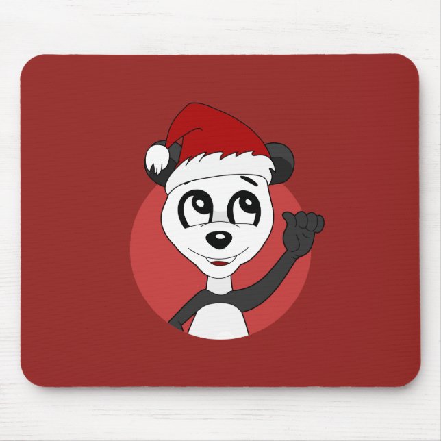 Weihnachts-Cartoon mit niedlichem Pandabärmchen Mousepad (Vorne)