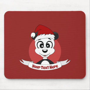Weihnachts-Cartoon mit niedlichem Pandabärmchen Mousepad