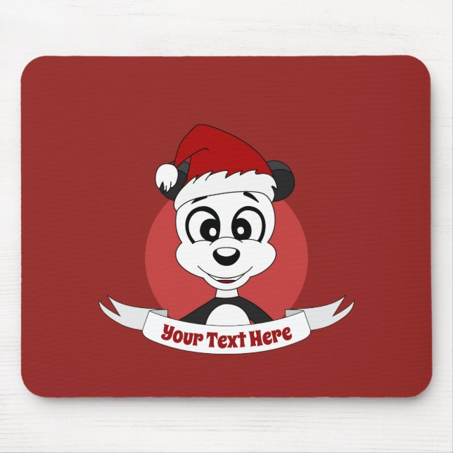 Weihnachts-Cartoon mit niedlichem Pandabärmchen Mousepad (Vorne)