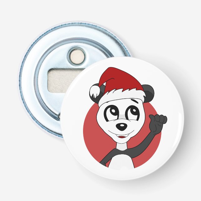 Weihnachts-Cartoon mit niedlicher Panda-Bärenflasc Flaschenöffner (Vorderseite)