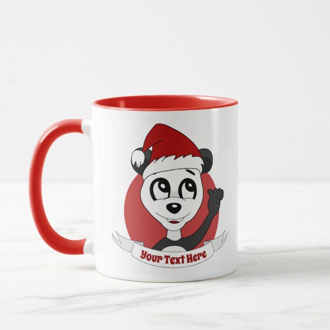 Weihnachts-Cartoon mit niedlicher Panda-Tasse Tasse (Links)