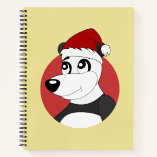 Weihnachts-Cartoon mit süßem Panda-Bär Notizbuch