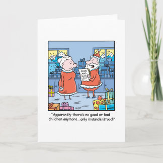 Weihnachts-Cartoon Santas Gute und schlechte Liste Feiertagskarte