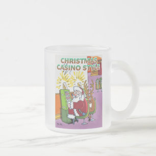 Weihnachts-Casino-Stil linke Hand mattierte Tasse