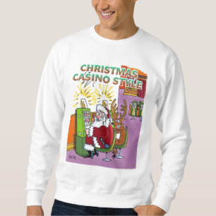 Weihnachts-Casino-Stil weiß Sweatshirt