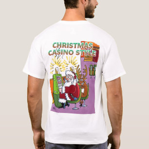 Weihnachts-Casino-Stil Weiß T - Shirt zurück