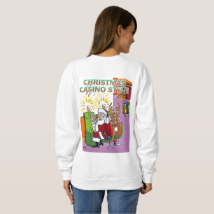 Weihnachts Casino Style Frauen weißes Sweatshirt z