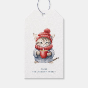 Weihnachts-Cat-Geschenketiketts Geschenkanhänger